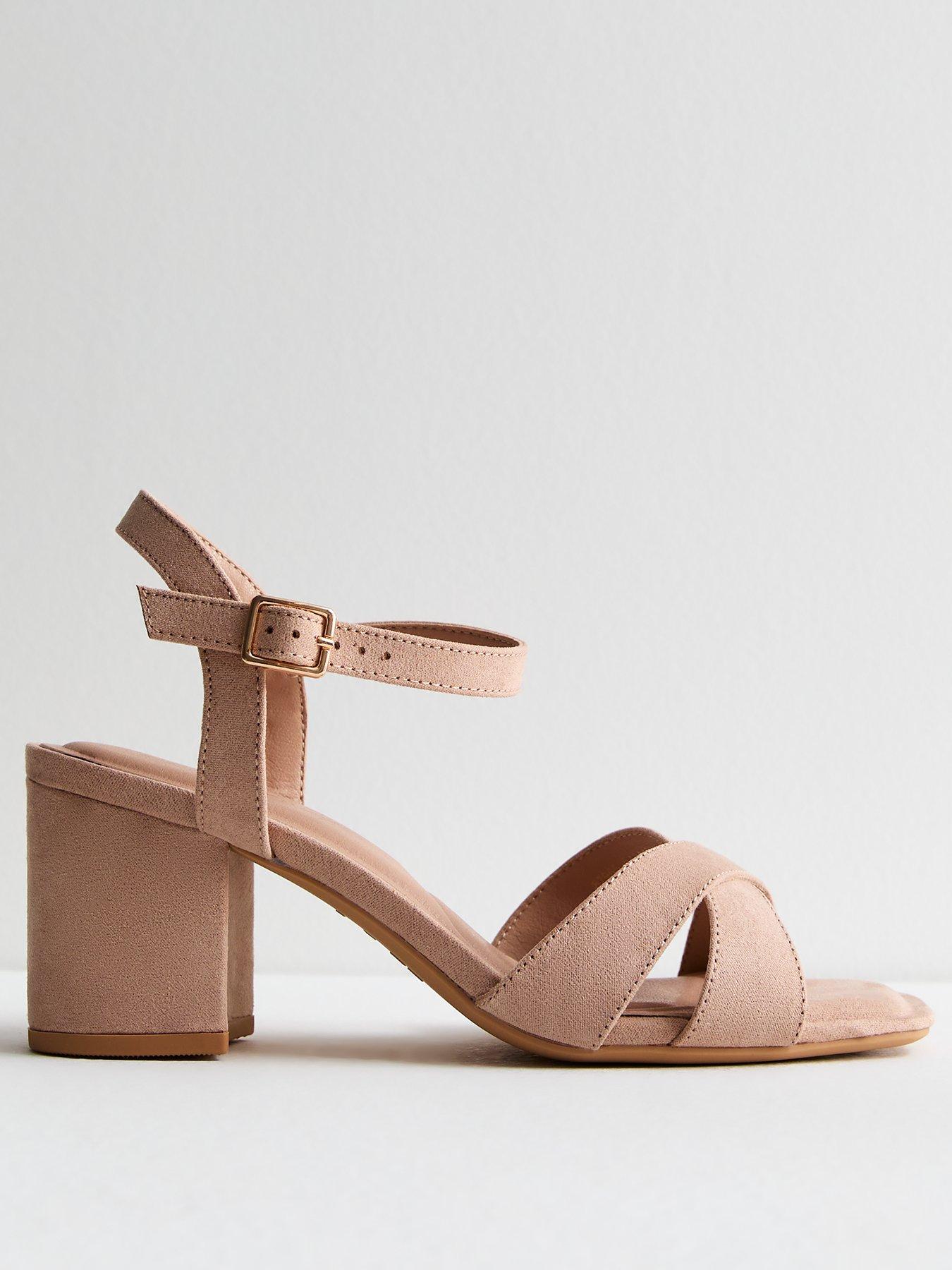 new-look-wide-fit-pale-pink-suedette-2-part-block-heel-sandalsfront