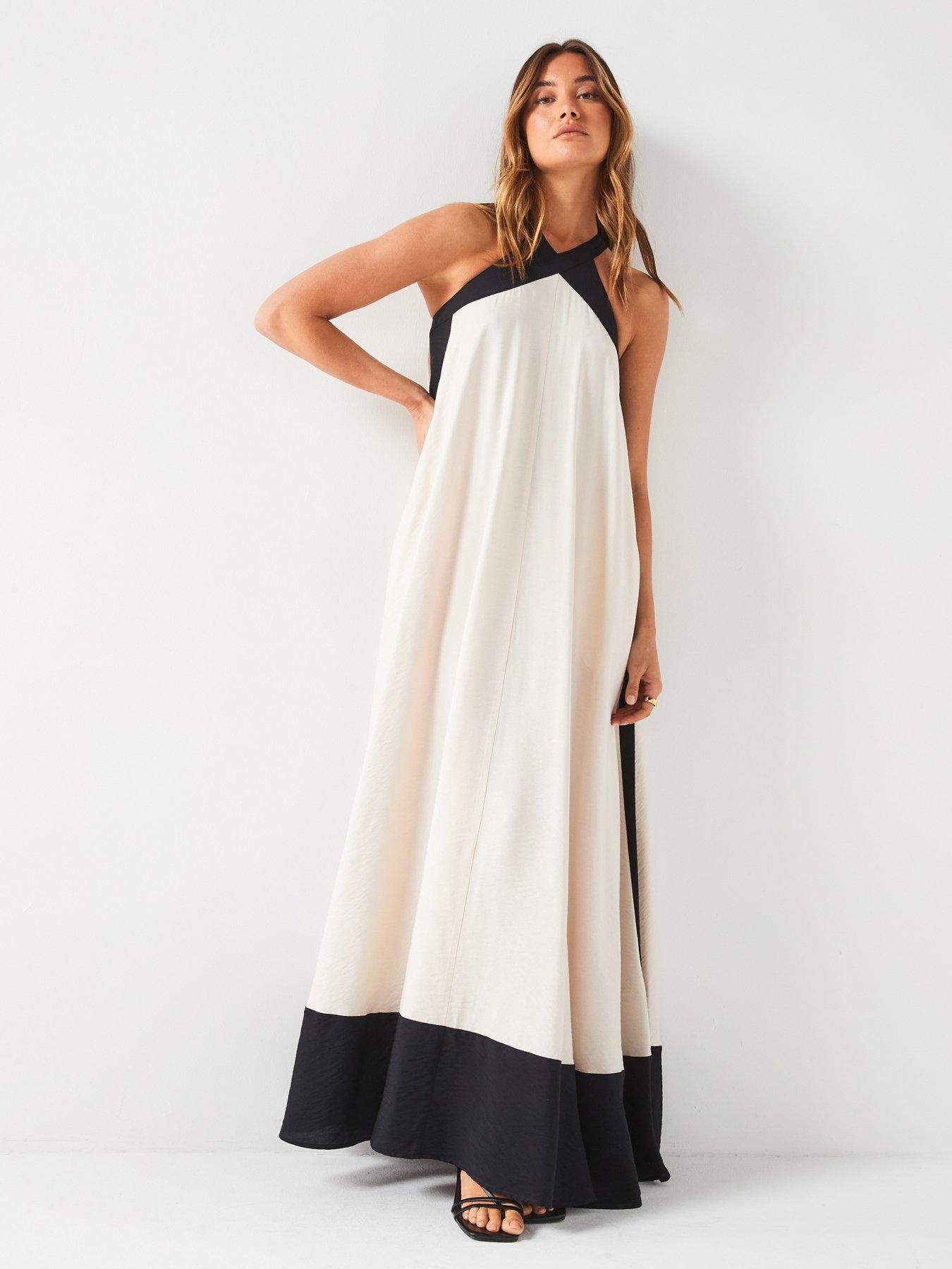 V by Very Sleeveless Colour Block Volume Maxi Dress - Multi