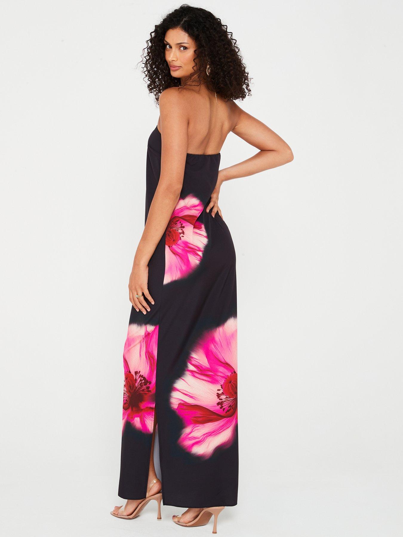 v-by-very-floral-print-bandeau-maxi-dress-blackpinkstillFront