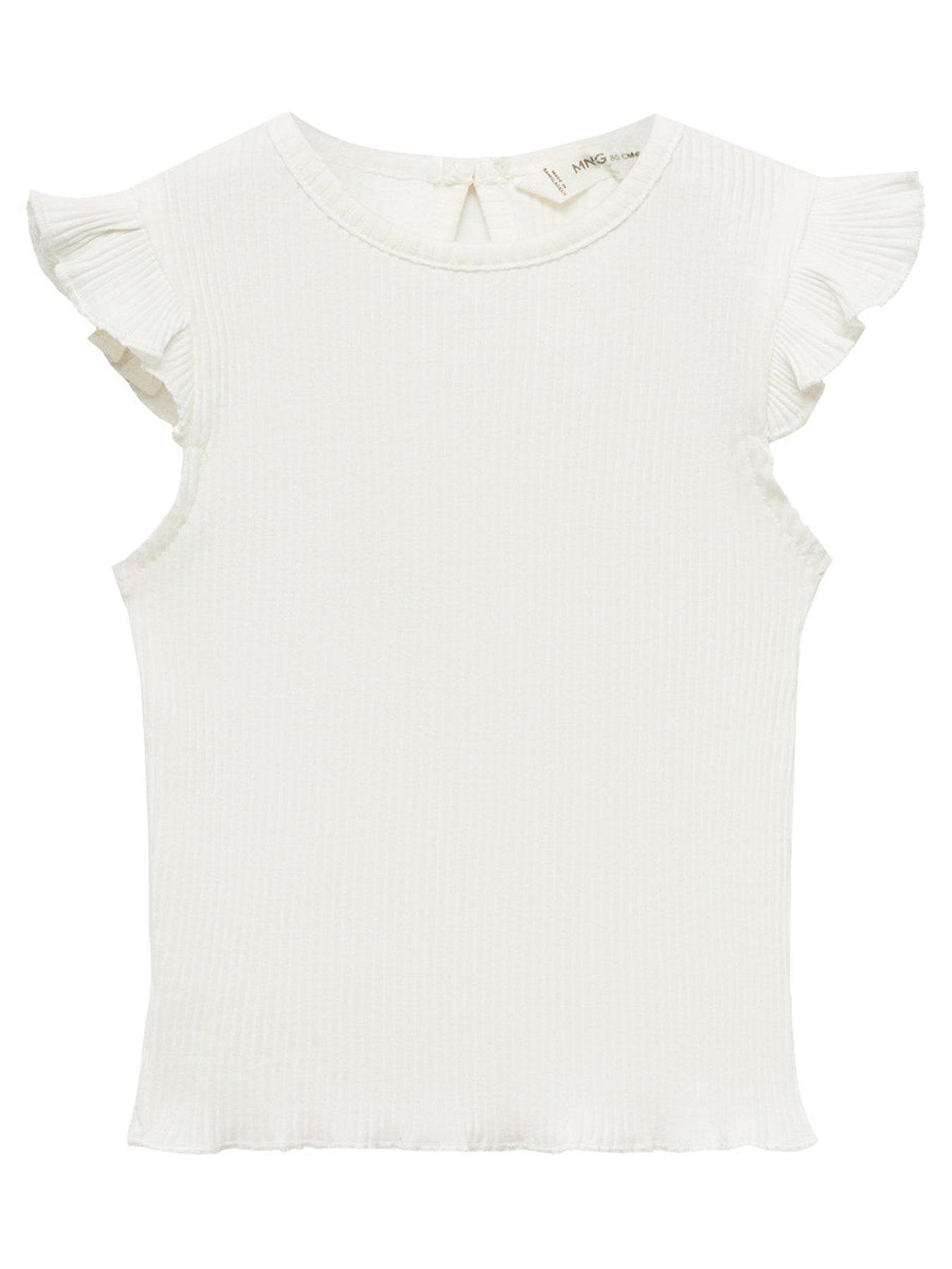 mango-younger-girls-frill-sleeve-ribbed-tshirt-white