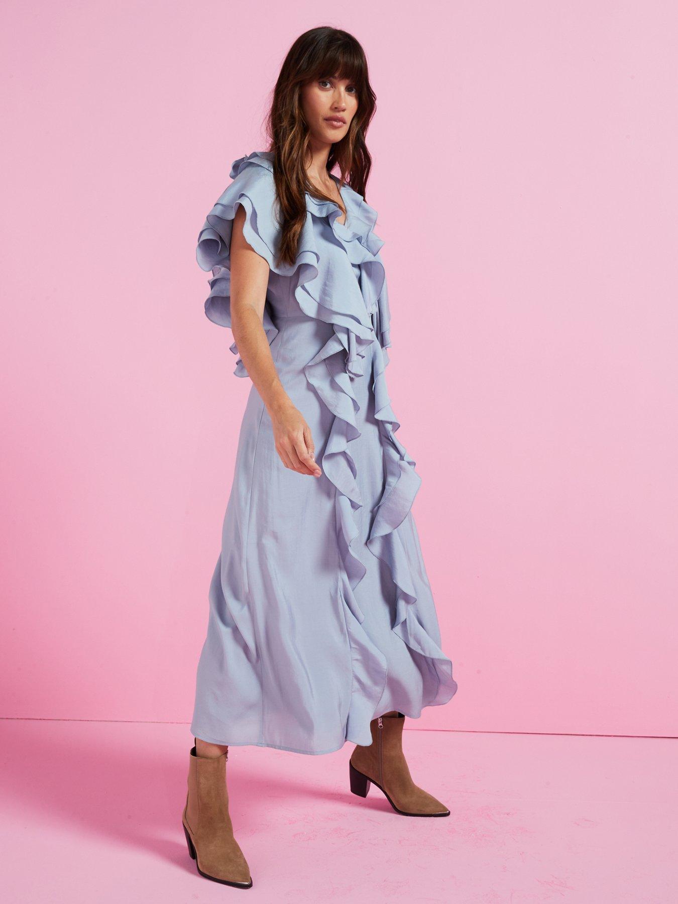 v-by-very-soft-ruffle-v-neck-midaxi-dress-blueoutfit