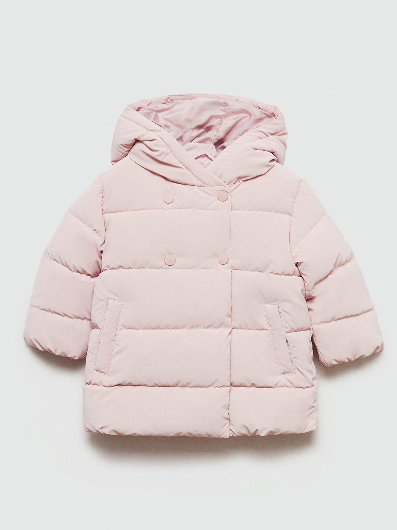 Image 1 of 4 of Mango Younger Girls Padded Coat - Light Pink