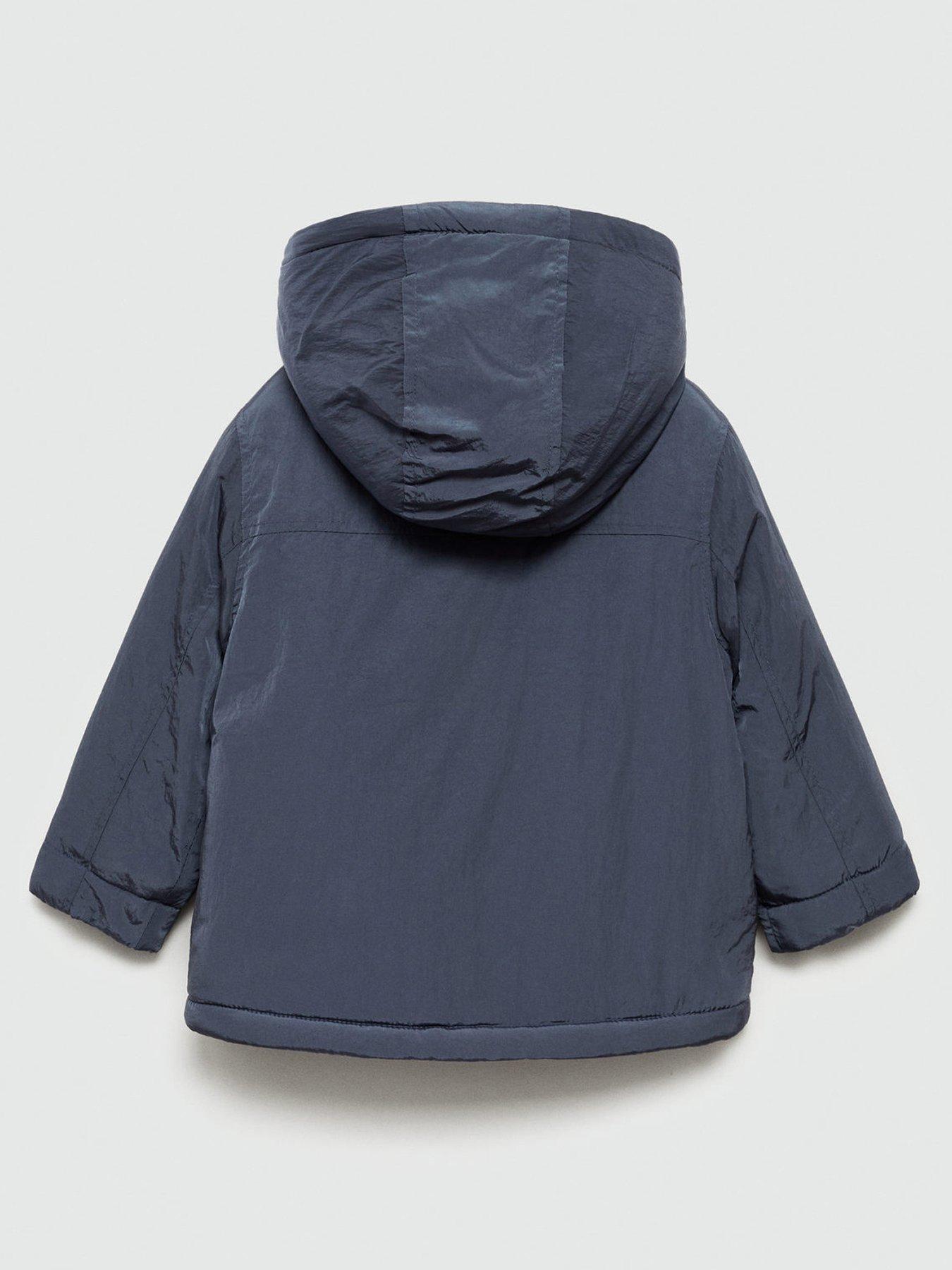 Image 3 of 5 of Mango Younger Boys Padded Duffle Coat - Blue