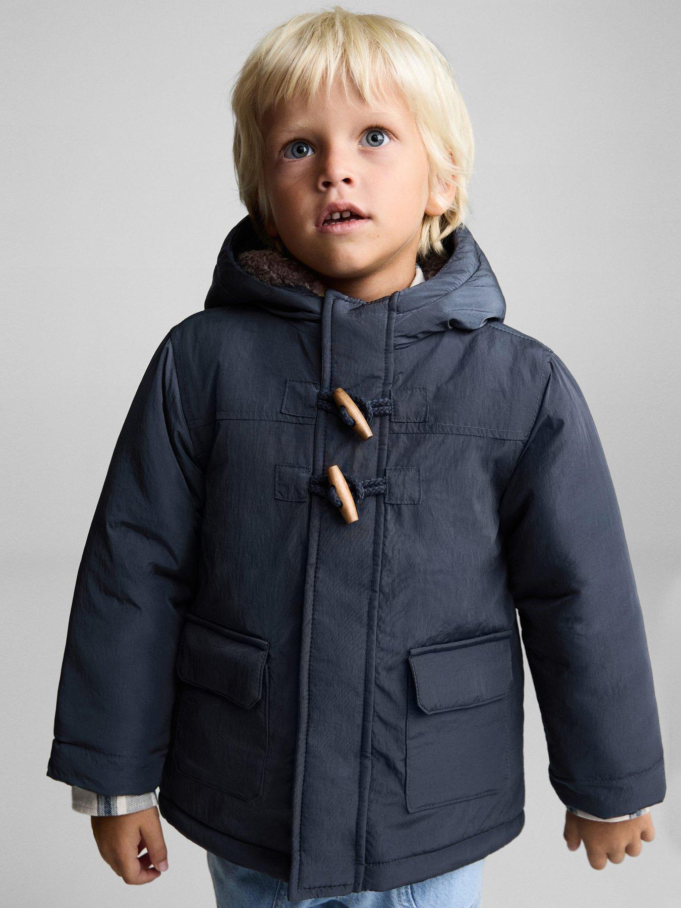 Image 5 of 5 of Mango Younger Boys Padded Duffle Coat - Blue