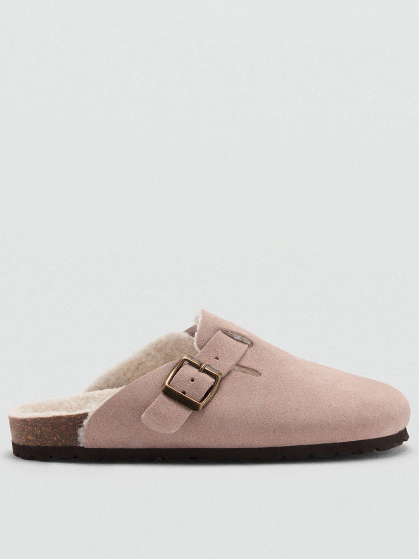 mango-girls-faux-fur-lined-suede-clogs-light-pink