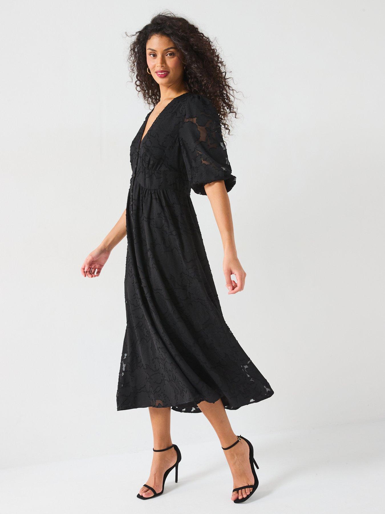 v-by-very-burnout-button-through-midi-dress-blackback