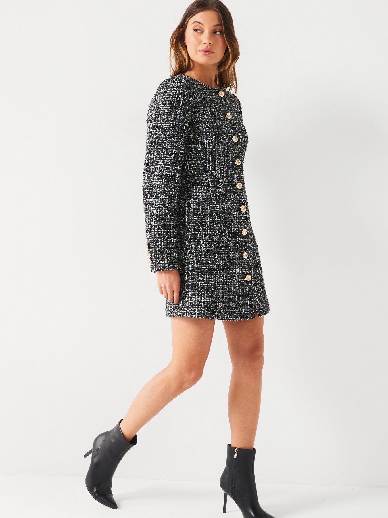 v-by-very-boucle-button-through-mini-dressdetail