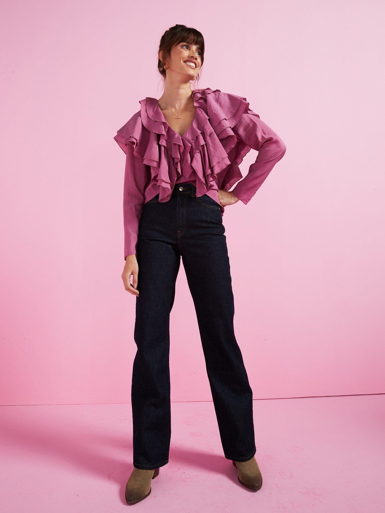 v-by-very-soft-ruffle-long-sleeve-blouse-pinkback