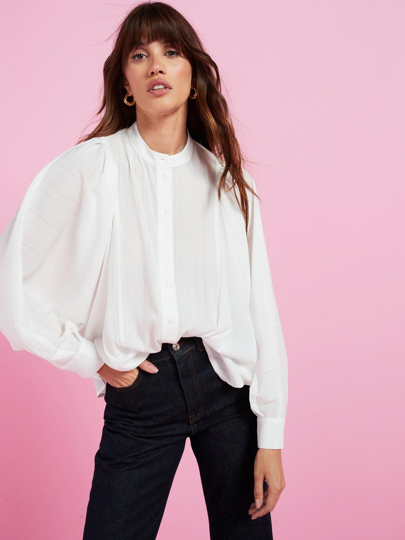 v-by-very-blouson-sleeve-textured-shirt-white