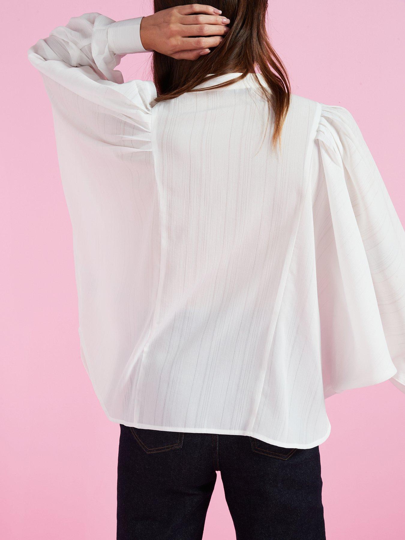 v-by-very-blouson-sleeve-textured-shirt-whiteoutfit