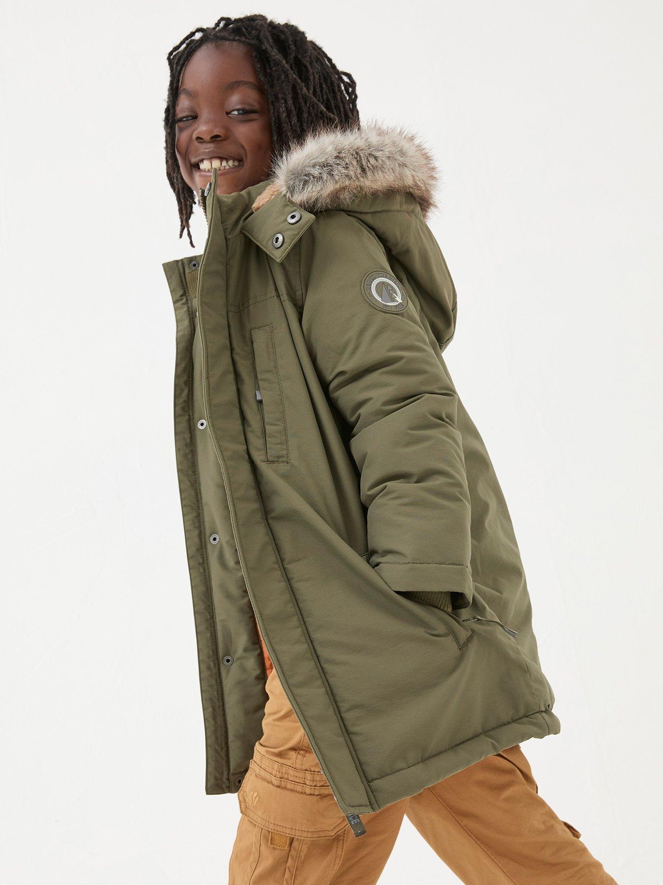FatFace Boys Easdale Parka Coat Khaki Green Very Ireland