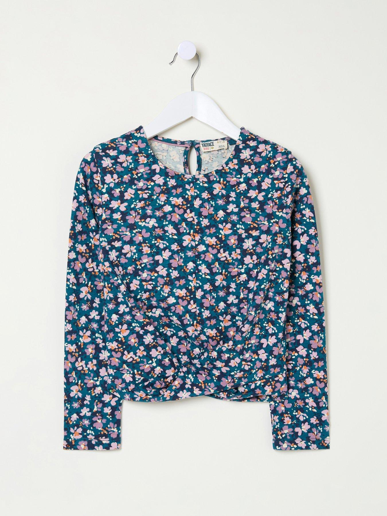 fatface-girls-floral-printed-knot-t-shirt-dark-teal-bluestillFront