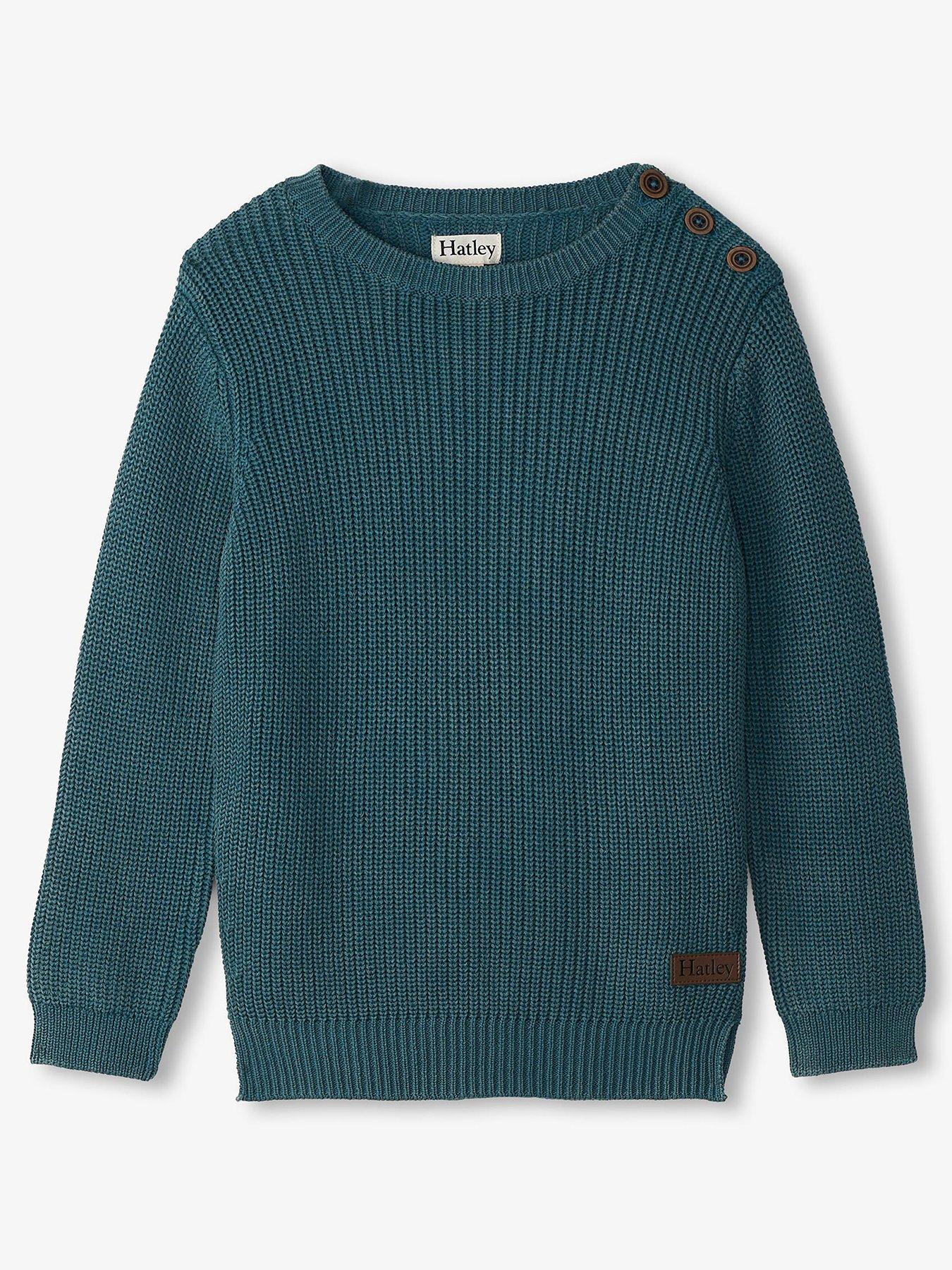 undefined Boys Button Neck Easy Sweater - Blue