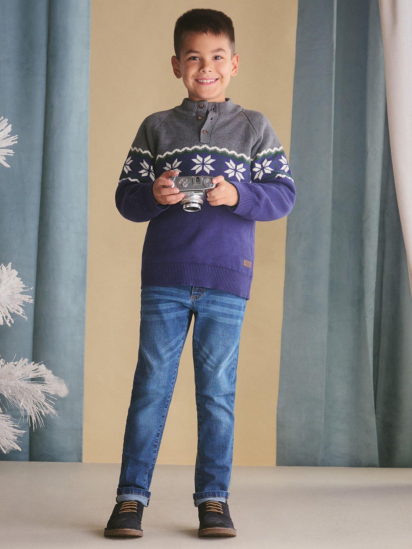 Image 2 of 5 of Hatley Boys Winter Knit Jumper - Navy