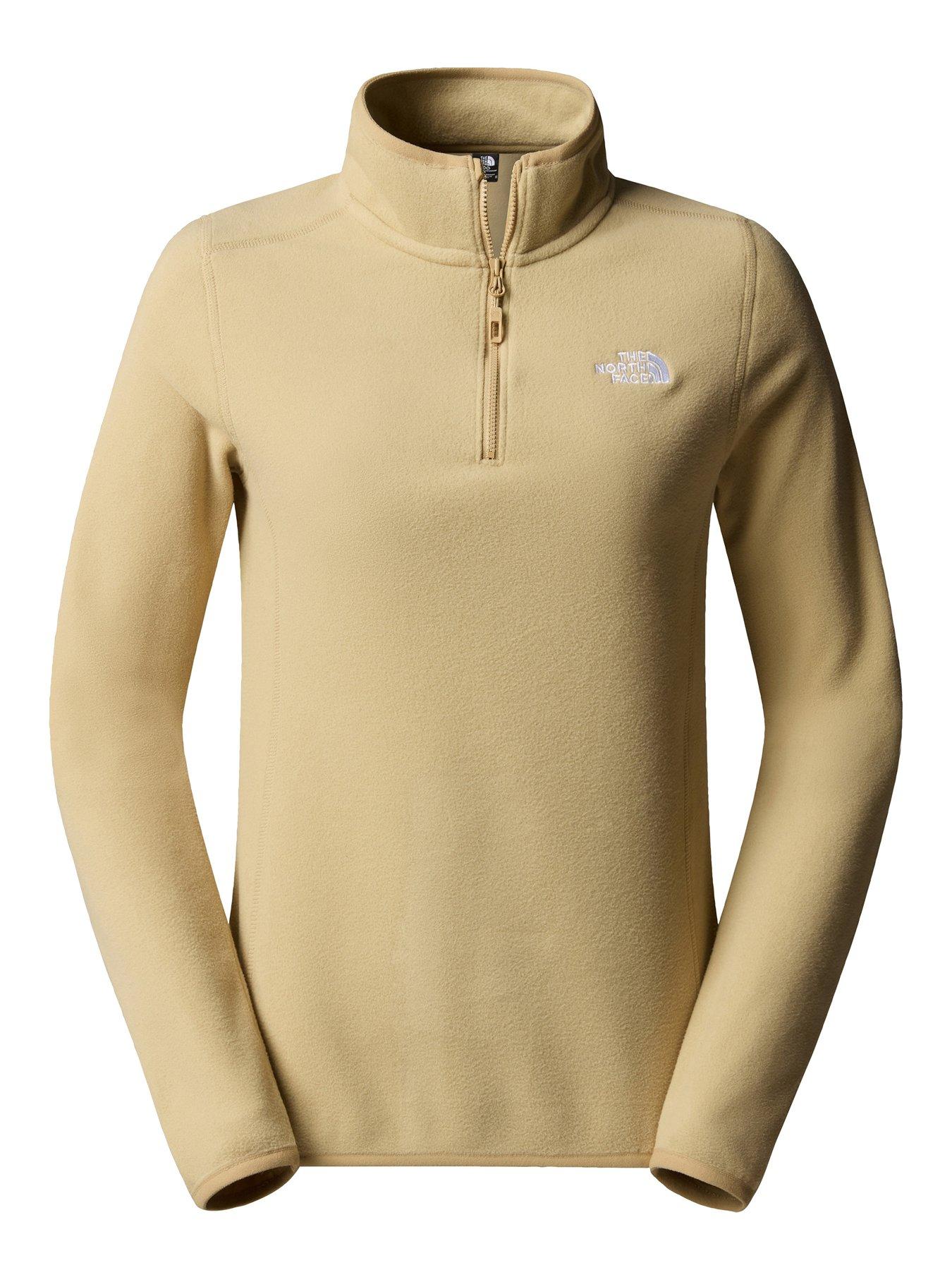 the-north-face-womens-100-glacier-14-zip-beige