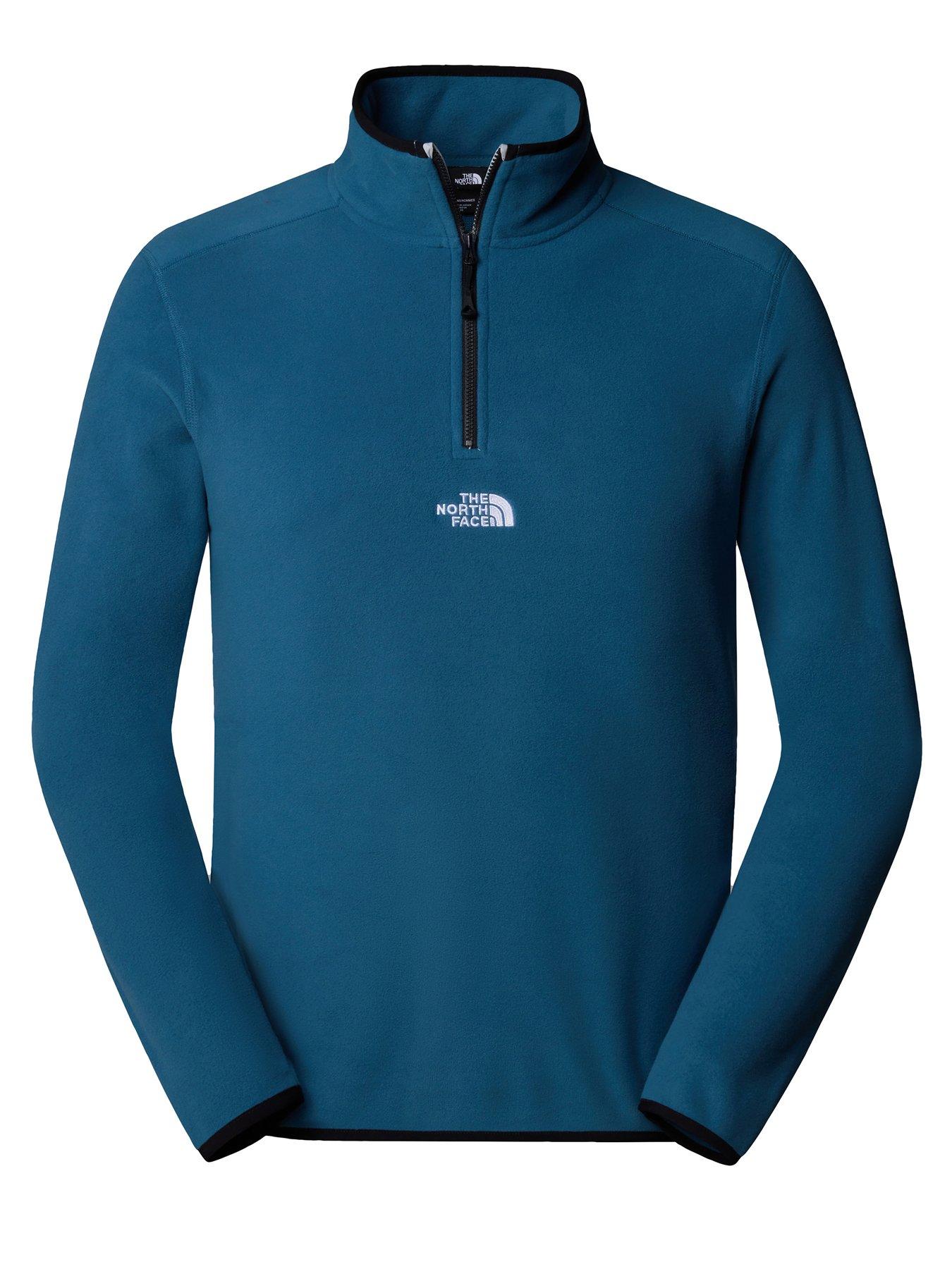 the-north-face-mens-glacier-14-zip-embroidered-logo-blue