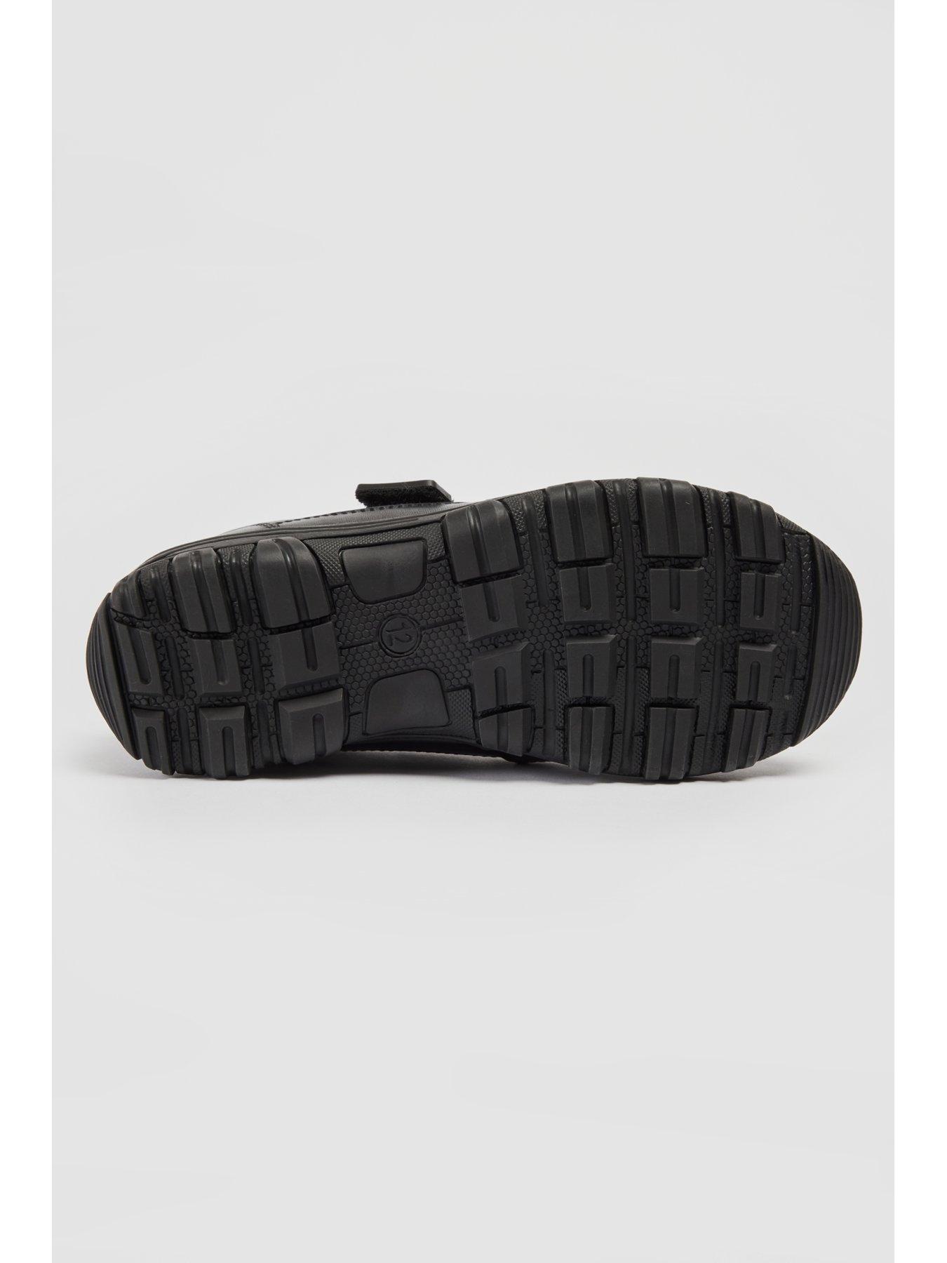 Image 6 of 6 of Pod Sprint Double Strap Black Leather School Shoe - Black