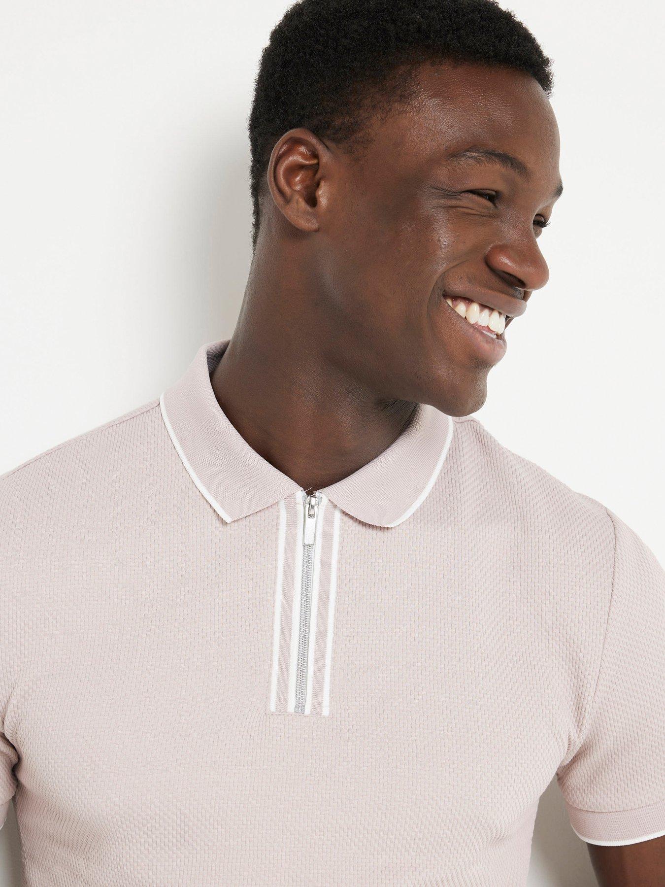 river-island-river-island-short-sleeve-contrast-collar-polo-shirt-light-pinkoutfit