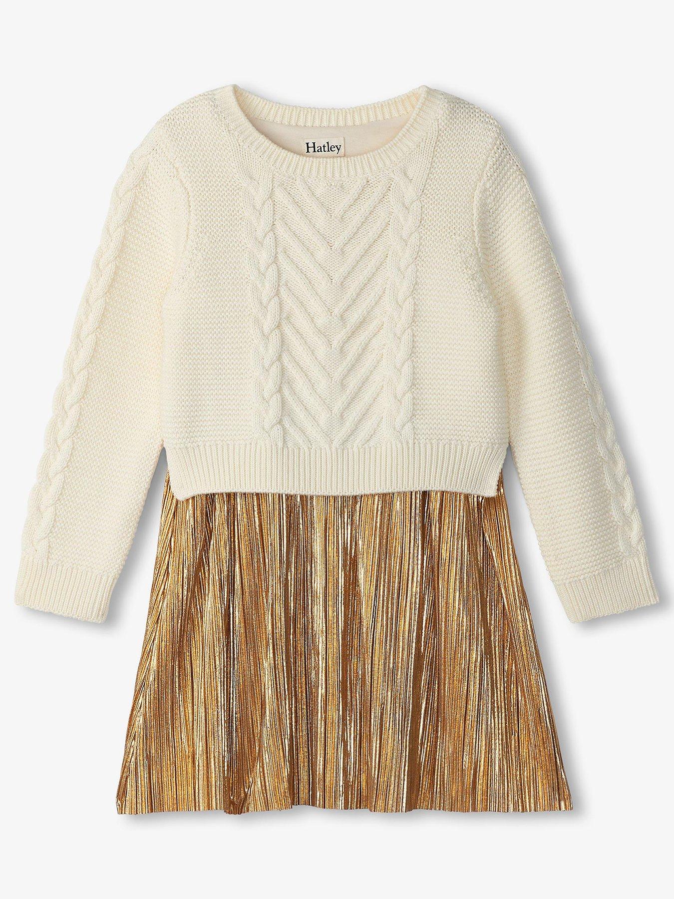 Image 1 of 5 of Hatley HatleyGirls Sparkle Knit Metallic Mixed Dress - Multi