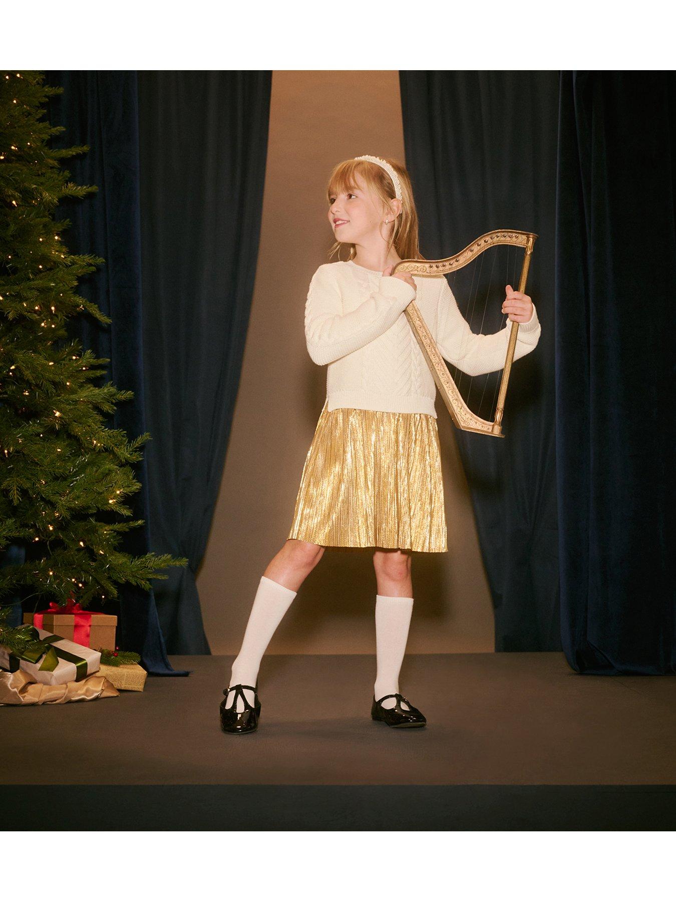 Image 5 of 5 of Hatley HatleyGirls Sparkle Knit Metallic Mixed Dress - Multi