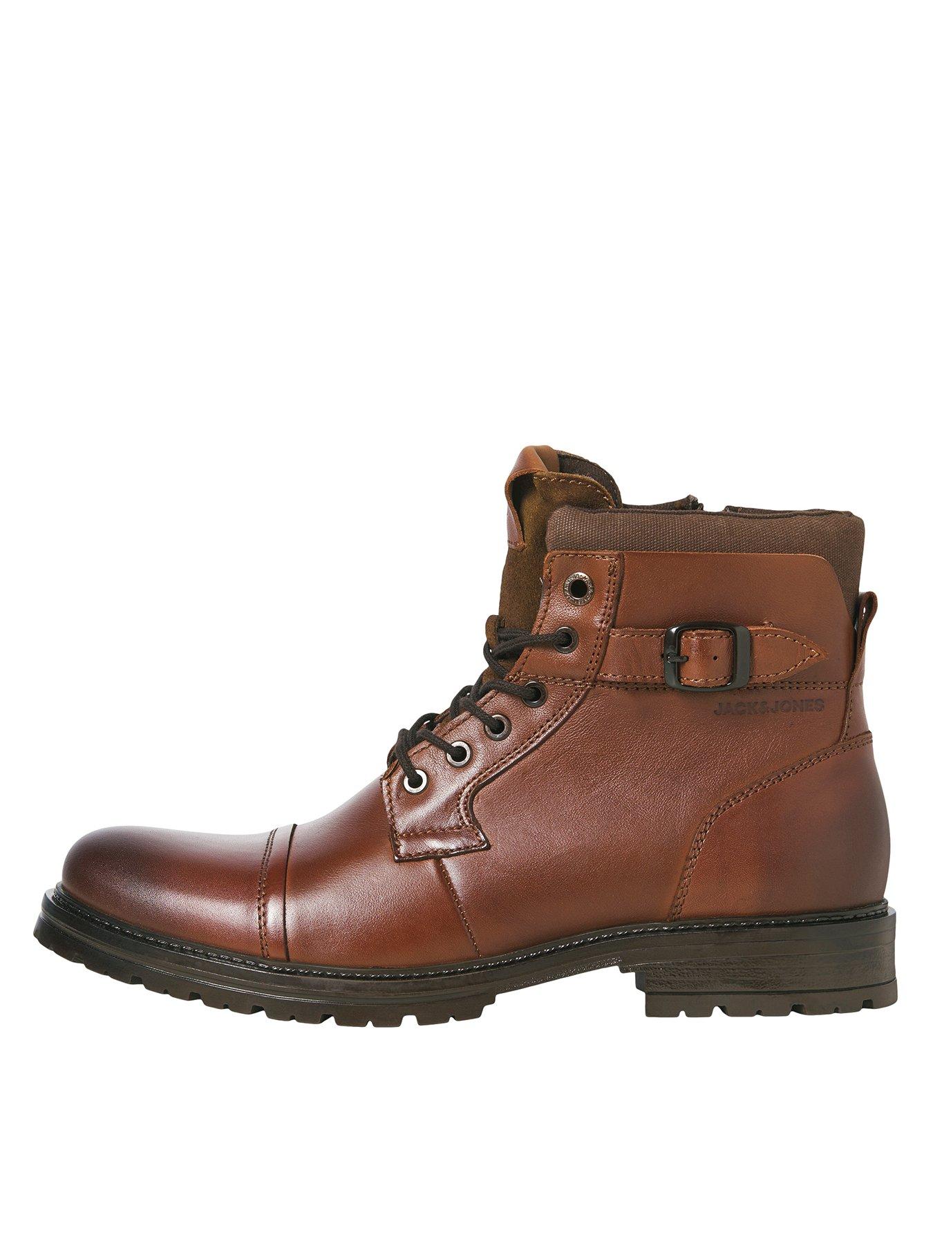 jack-jones-jack-amp-jones-leather-lace-up-buckle-boots