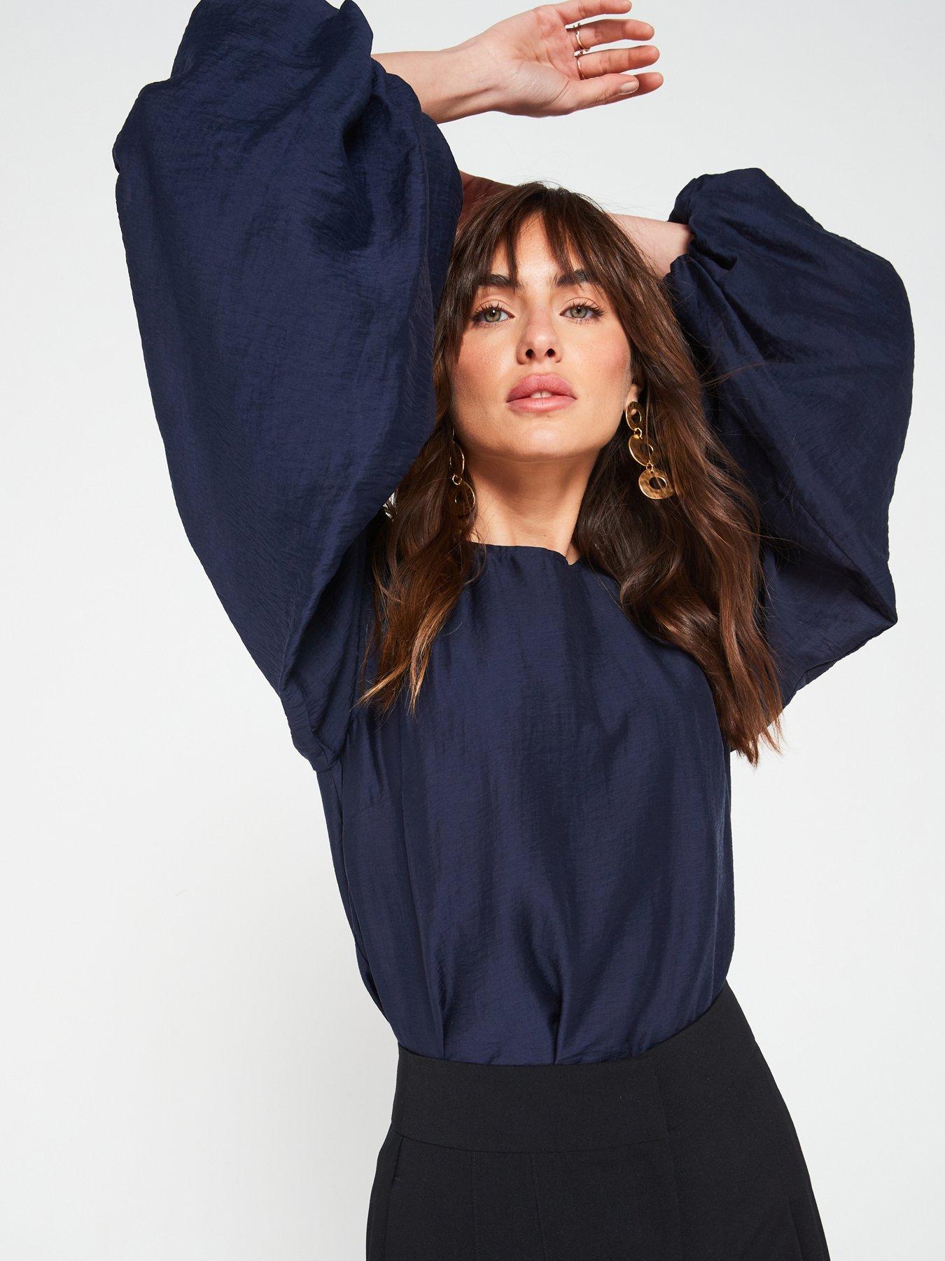 v-by-very-puff-sleeve-shell-blouse-blue