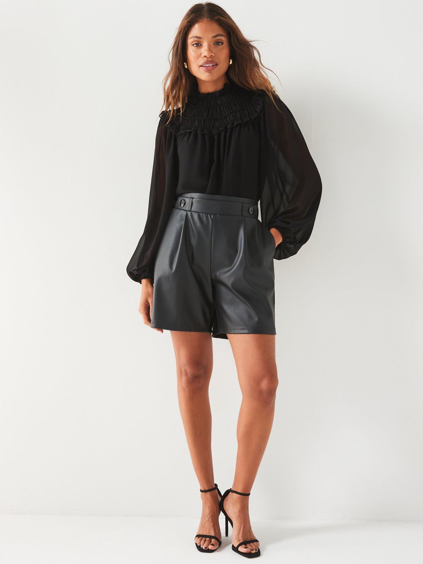 v-by-very-elasticated-yoke-shirred-blouse-blackback