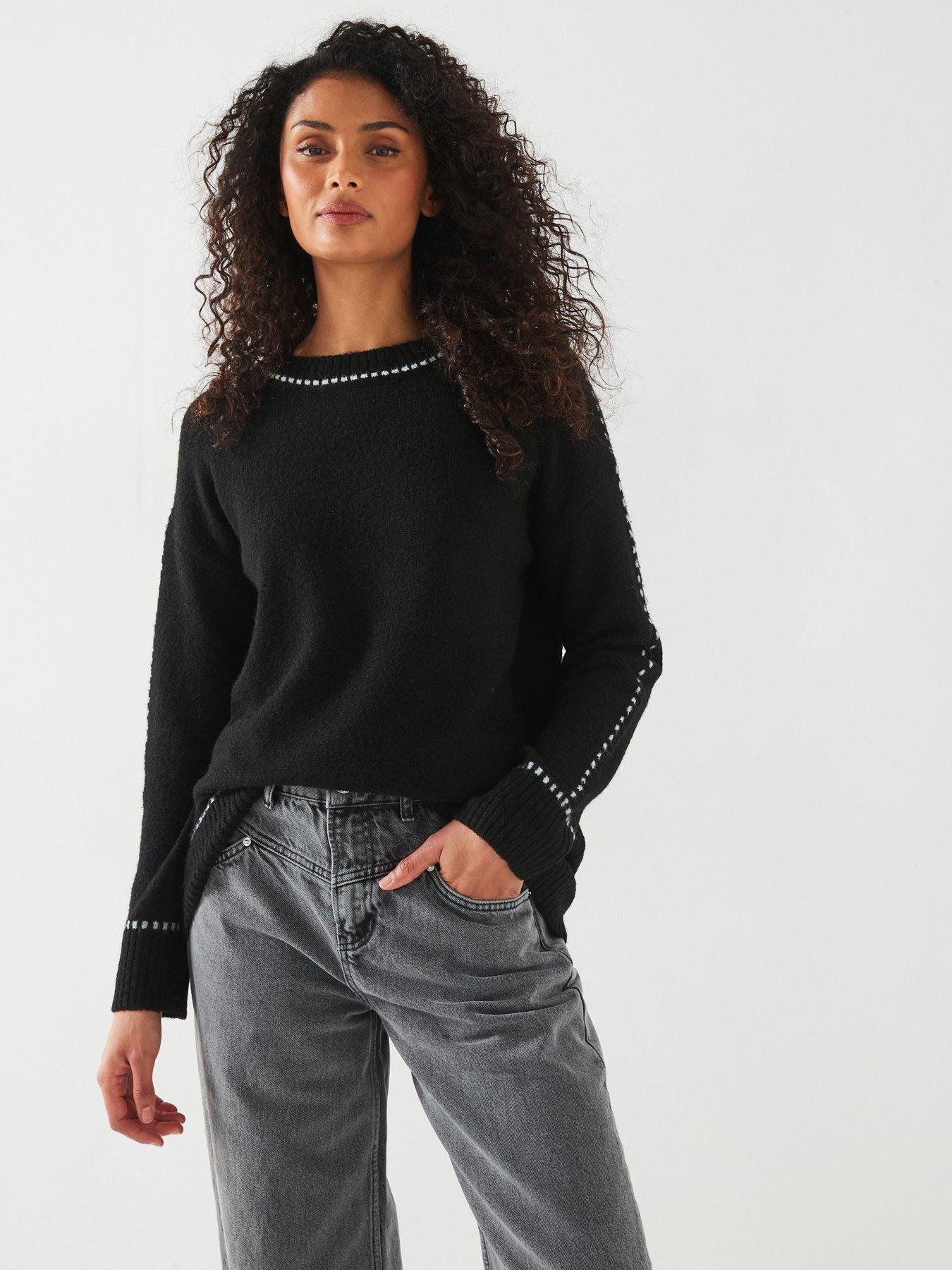 v-by-very-crew-neck-stitch-detail-longline-jumper-black