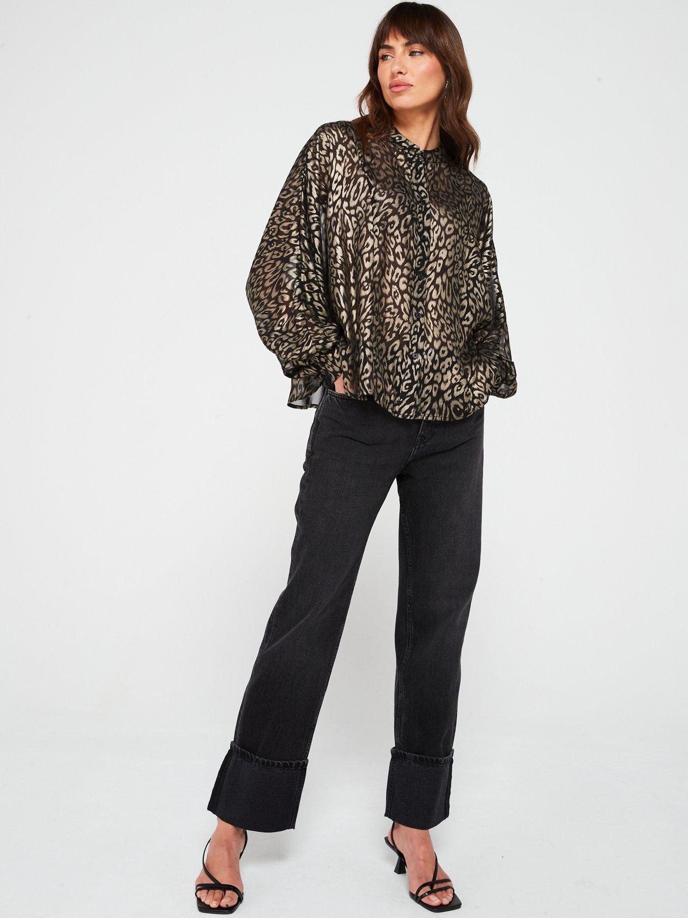 v-by-very-animal-jacquard-blouson-sleeve-shirt-goldback