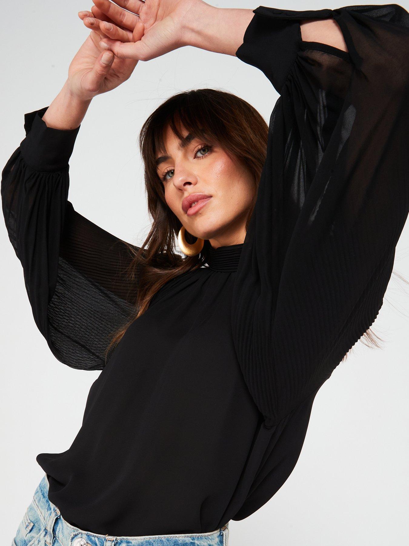 v-by-very-plisse-volume-sleeve-blouse-blackoutfit