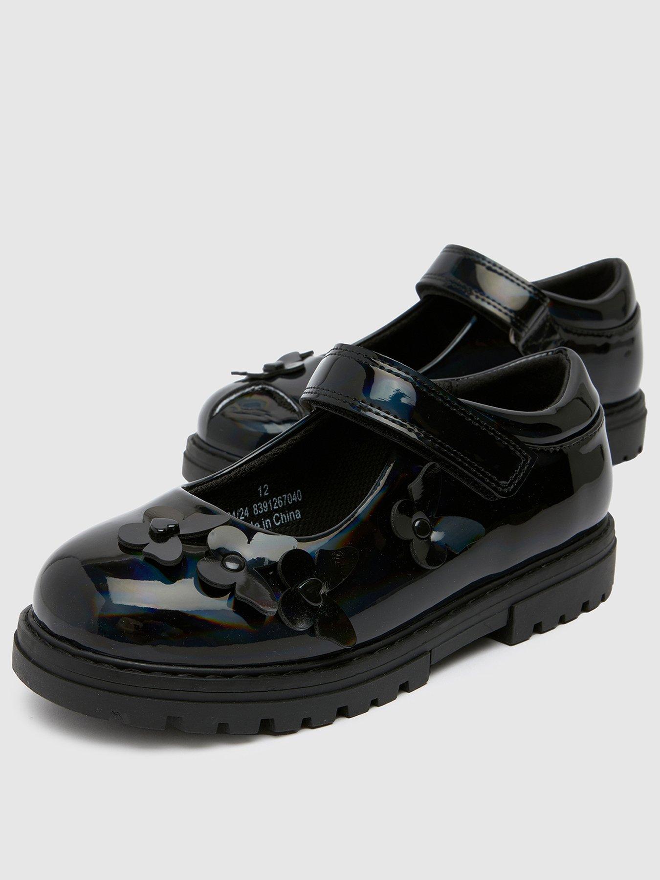 Image 2 of 4 of Schuh Lush Feature Butterfly Junior Patent Shoes - Black