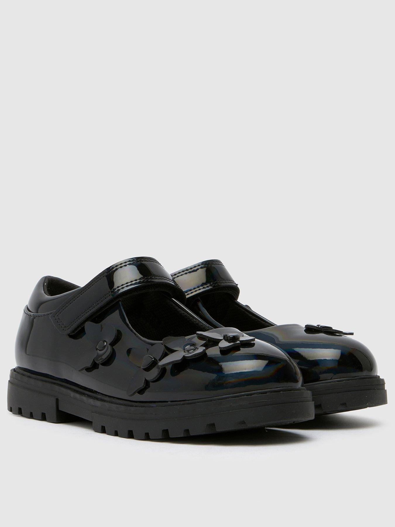 Image 3 of 4 of Schuh Lush Feature Butterfly Junior Patent Shoes - Black