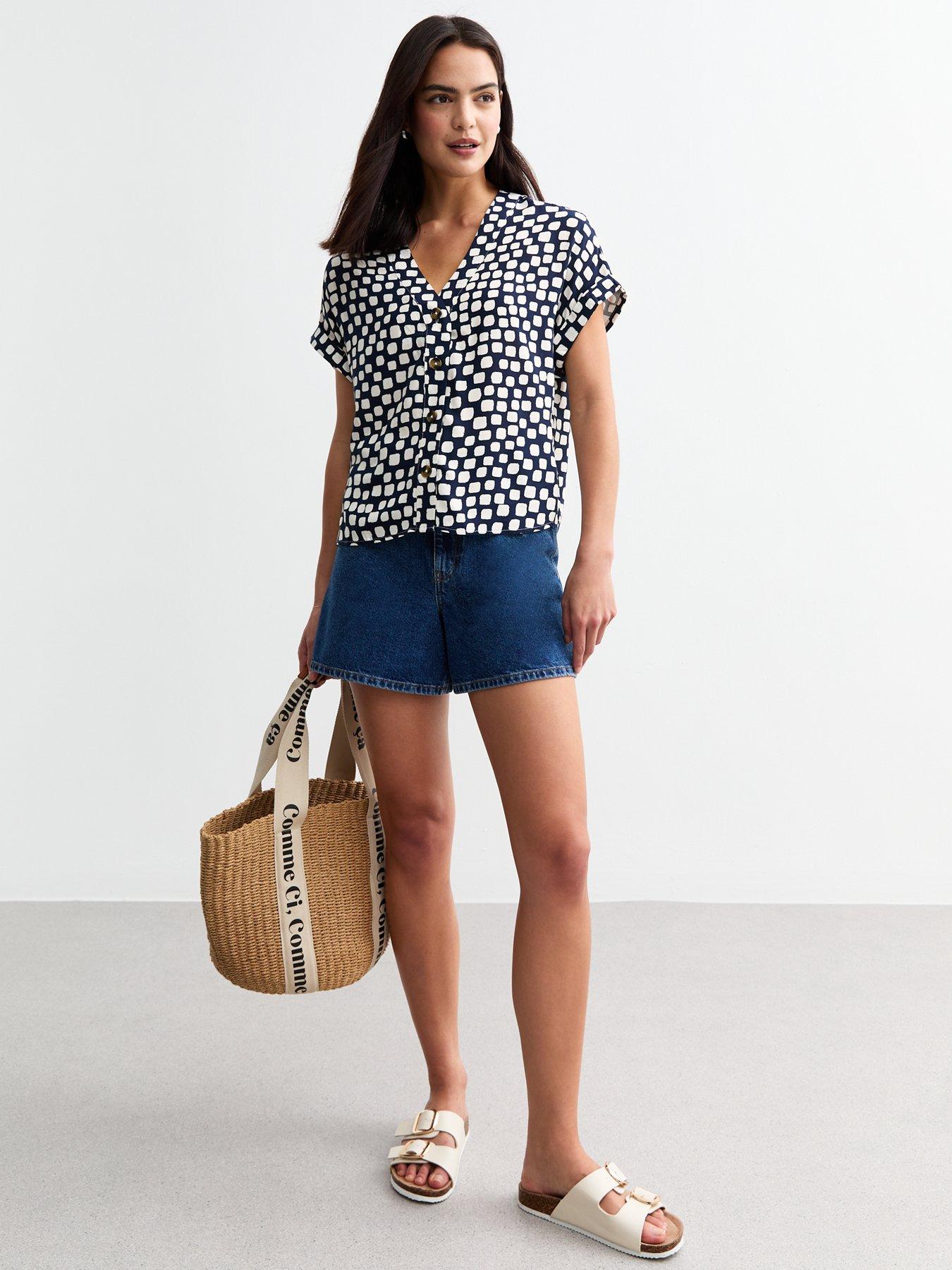 new-look-blue-patterned-button-down-short-sleeve-top-printback