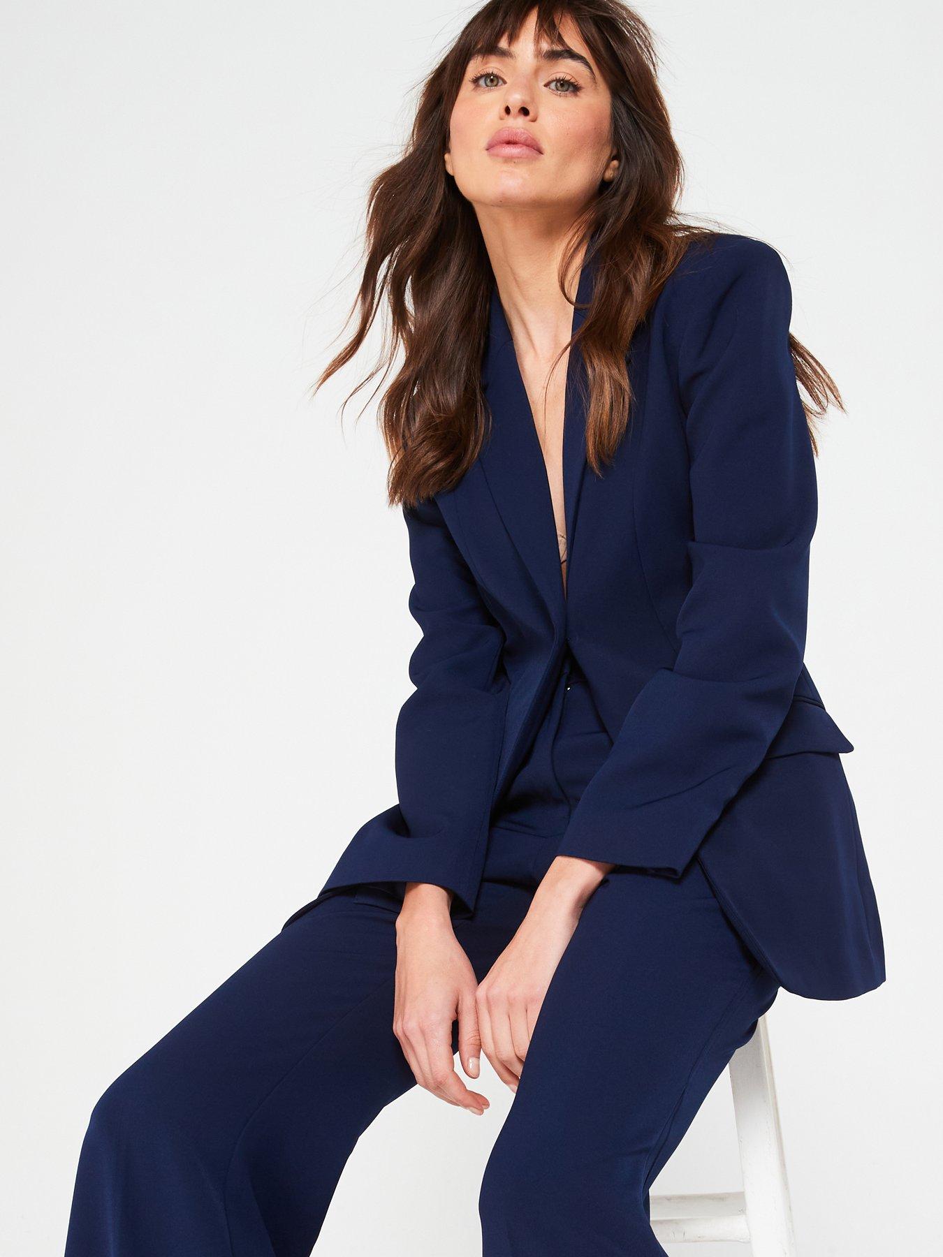 Navy Blue Blazer Female Blazer And Pants V By Very Premium