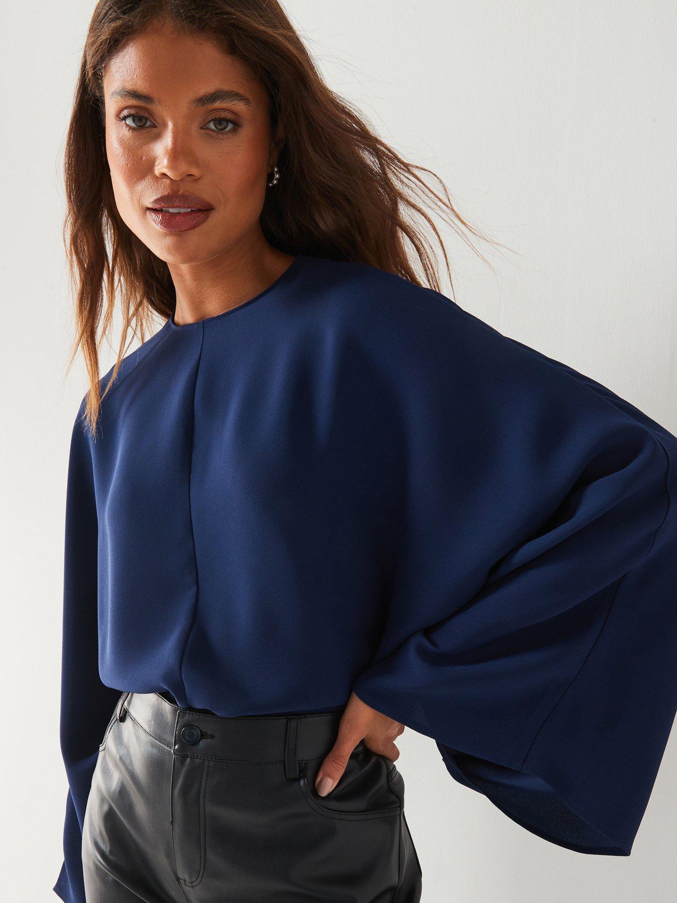 v-by-very-oversized-batwing-blouse-navy