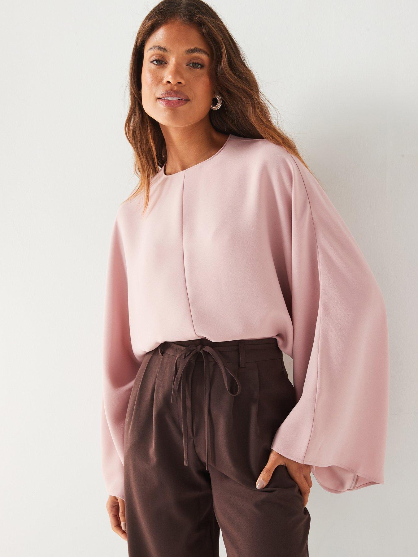 v-by-very-oversized-batwing-blouse-pink