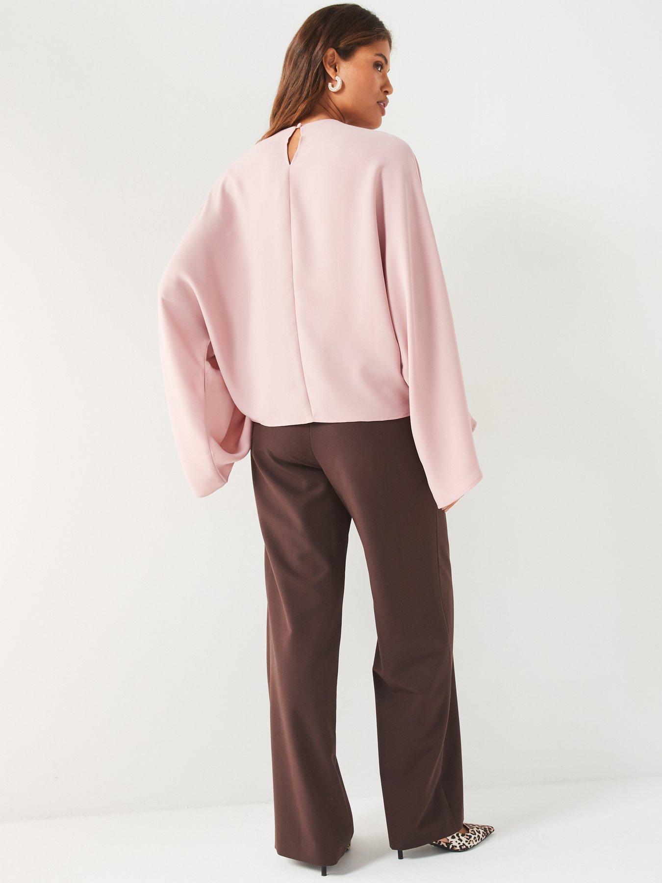 v-by-very-oversized-batwing-blouse-pinkstillFront