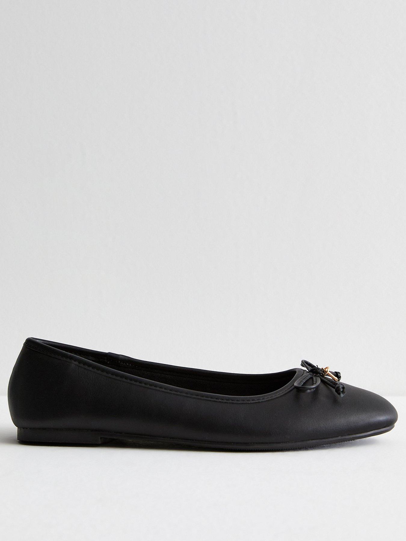 new-look-wide-fit-bow-detail-ballet-pumps-blackfront