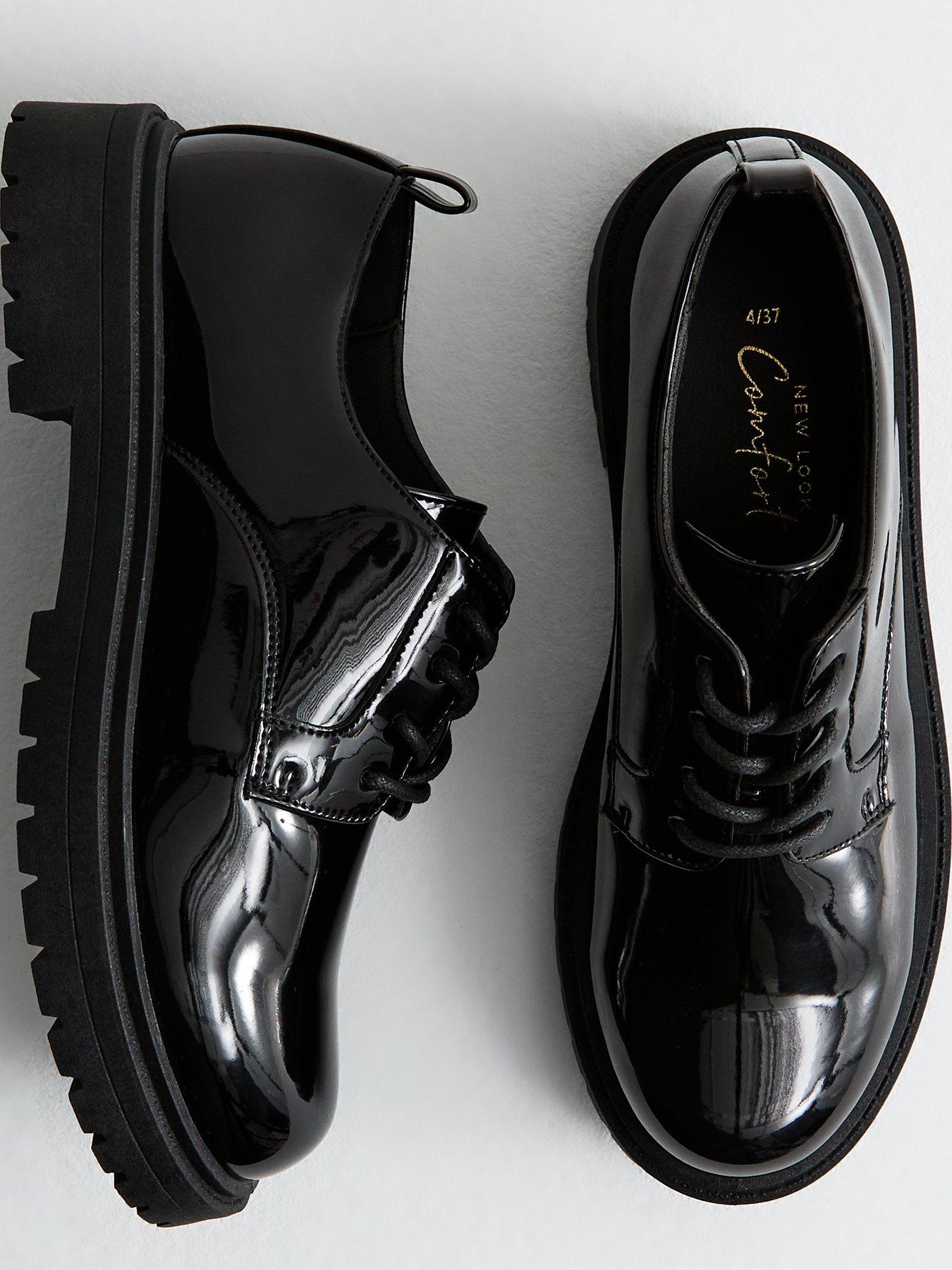 new-look-patent-leather-look-chunky-lace-up-shoes-blackoutfit