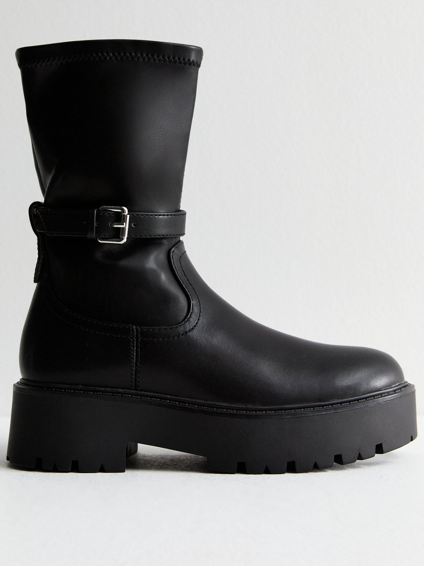 new-look-leather-chunky-biker-boots-blackfront