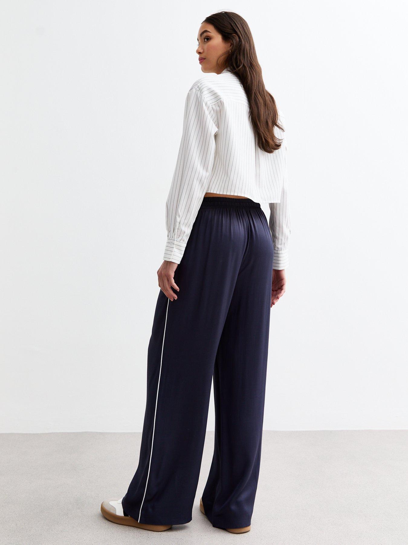 new-look-side-stripe-satin-wide-leg-trousers-navystillFront