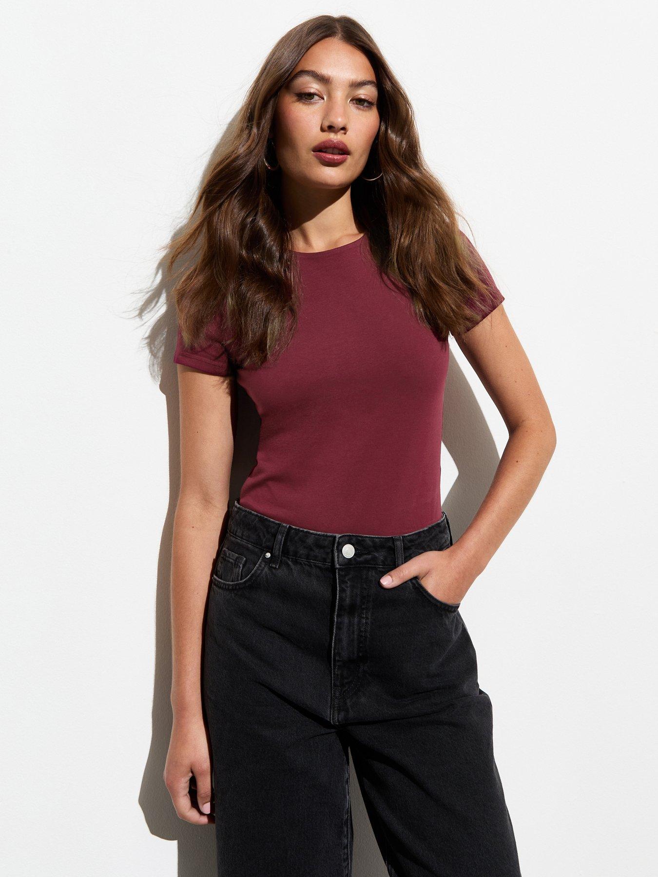 new-look-stretch-cotton-short-sleeve-bodysuit-red