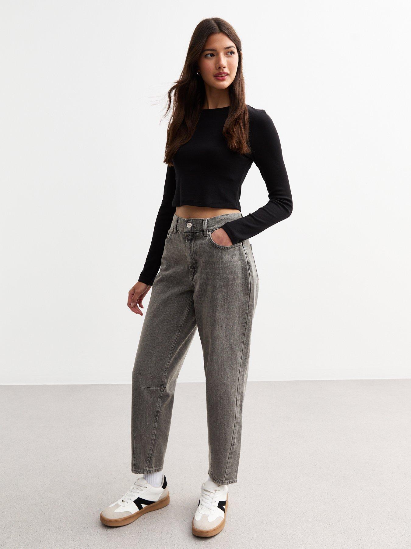 New Look Denim Barrel Leg Jeans Grey Very Ireland