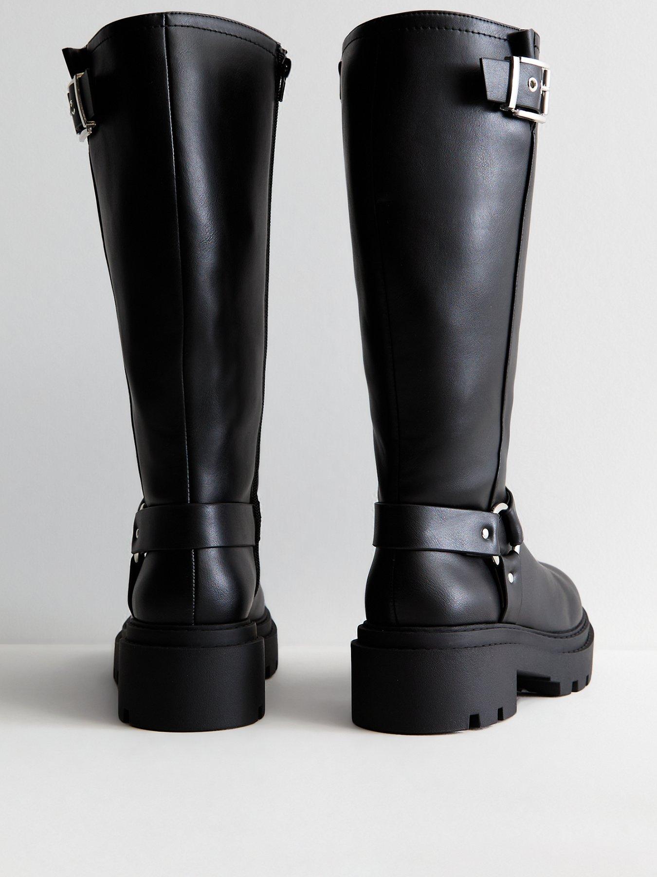 new-look-extra-wide-calf-fit-leather-look-buckled-knee-high-biker-boots-blackback