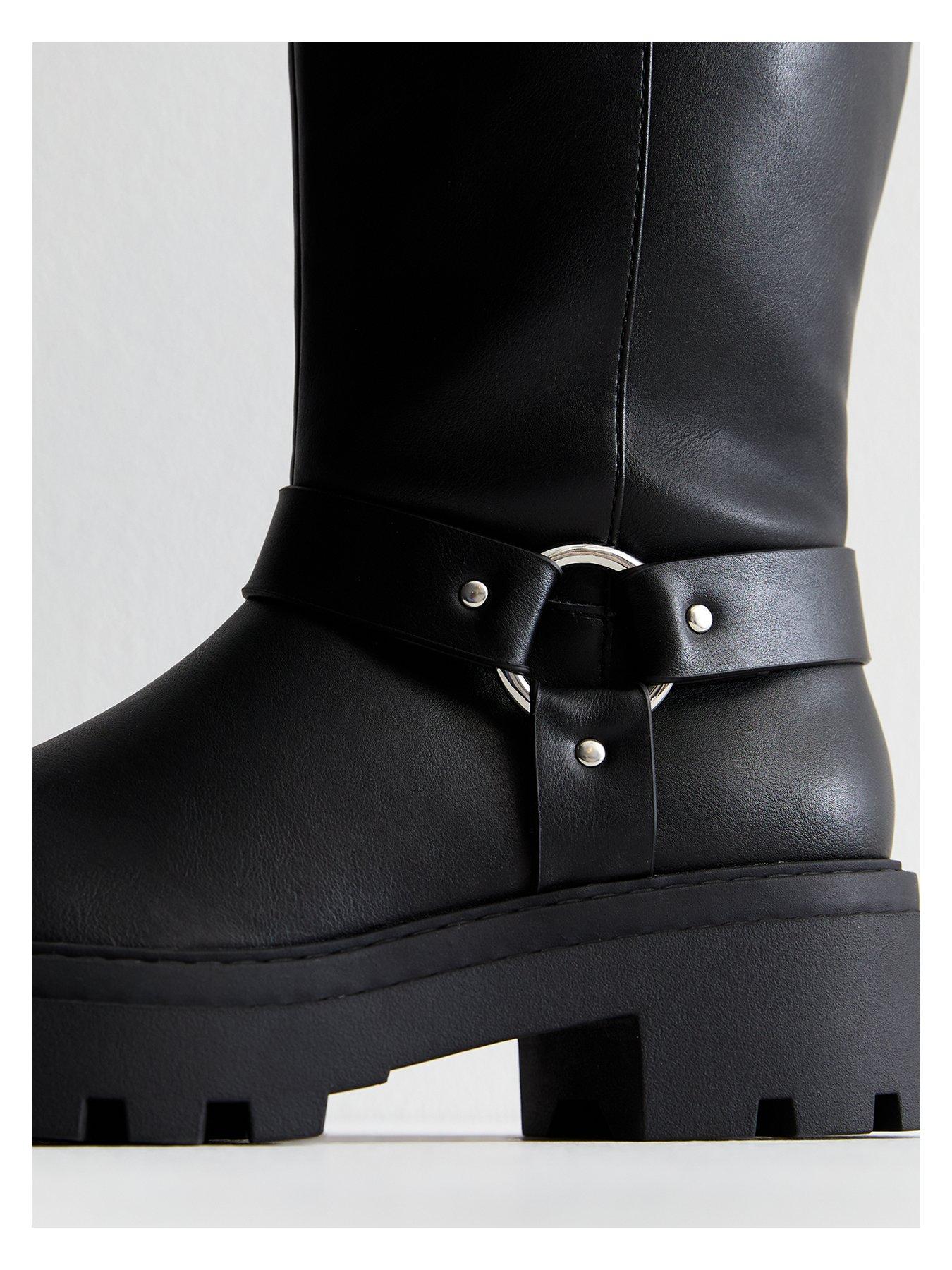 new-look-extra-wide-calf-fit-leather-look-buckled-knee-high-biker-boots-blackdetail