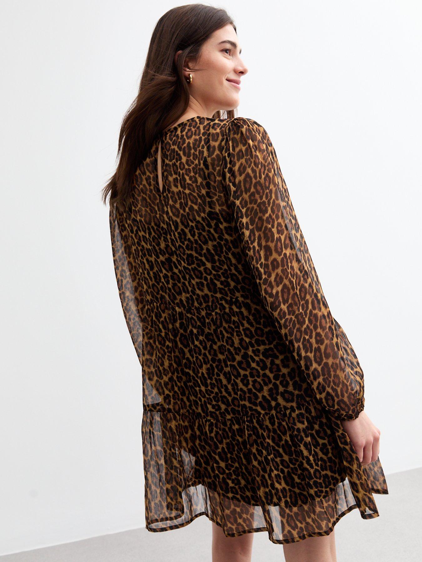 new-look-leopard-chiffon-long-sleeve-mini-dress-printstillFront