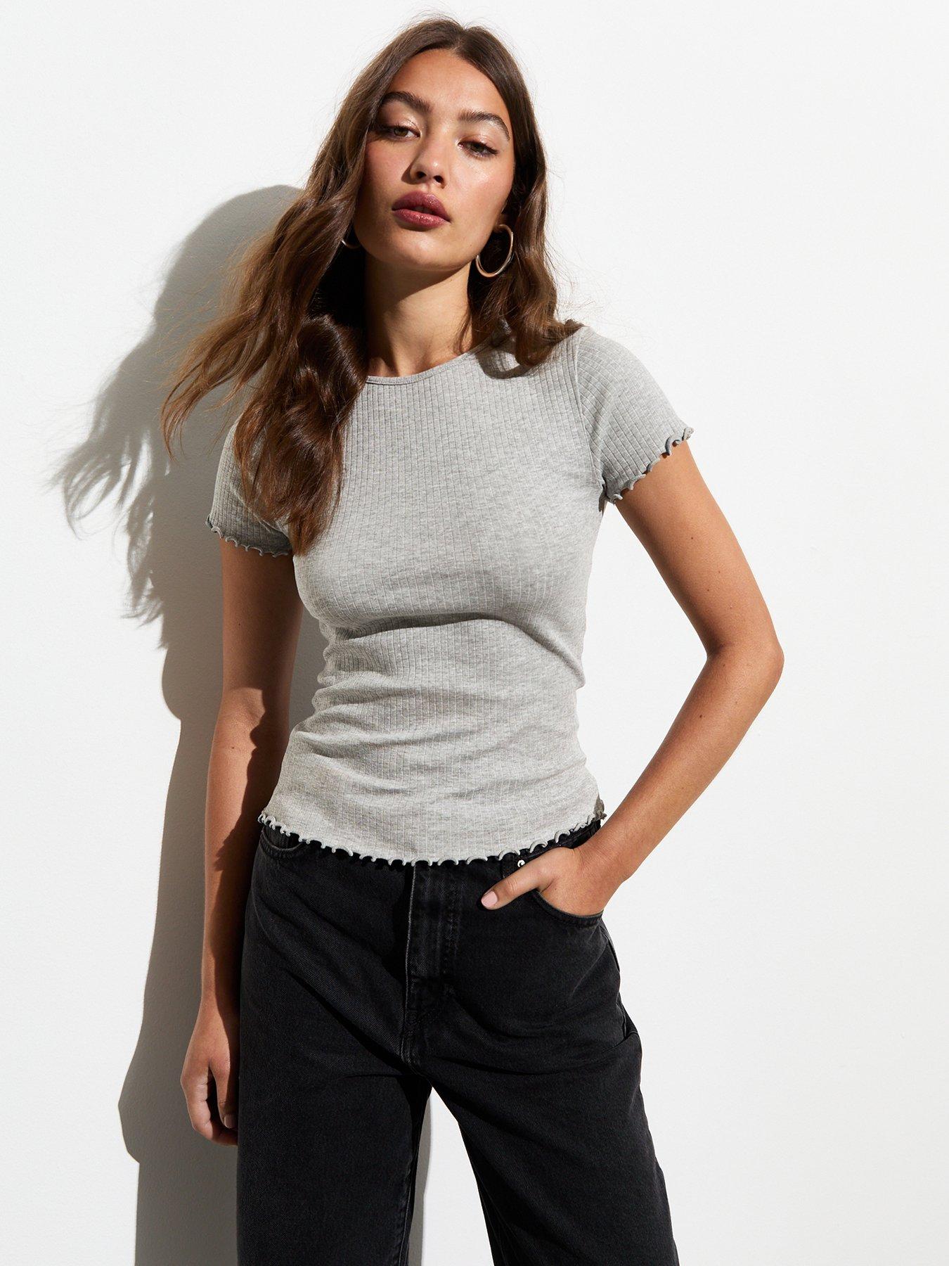 new-look-grey-soft-stretch-cotton-frill-trim-t-shirt