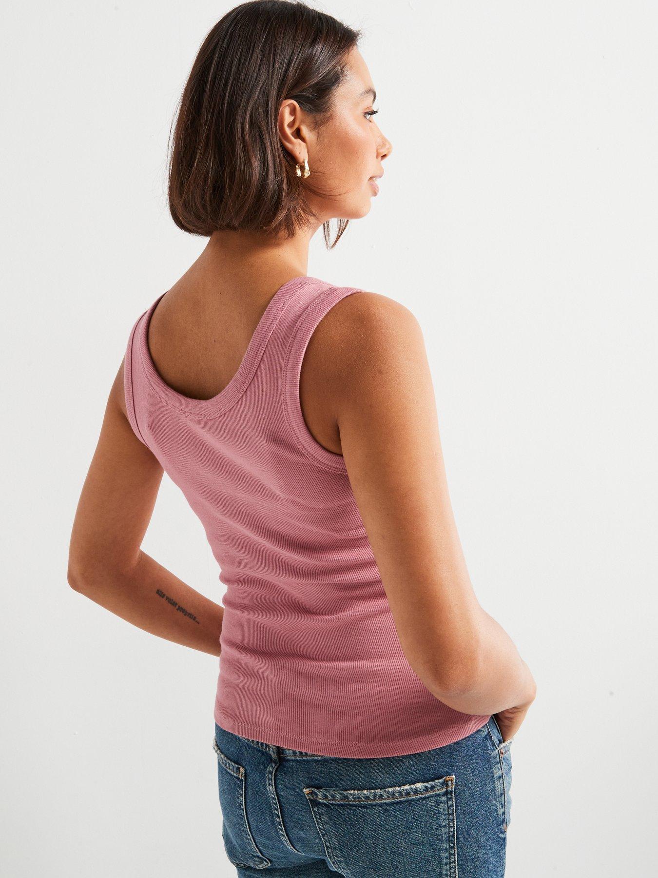 new-look-ribbed-scoop-neck-vest-pinkstillFront