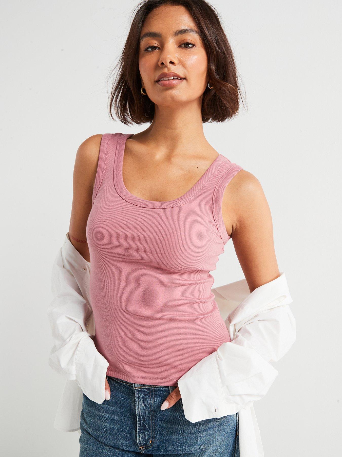 new-look-ribbed-scoop-neck-vest-pinkoutfit