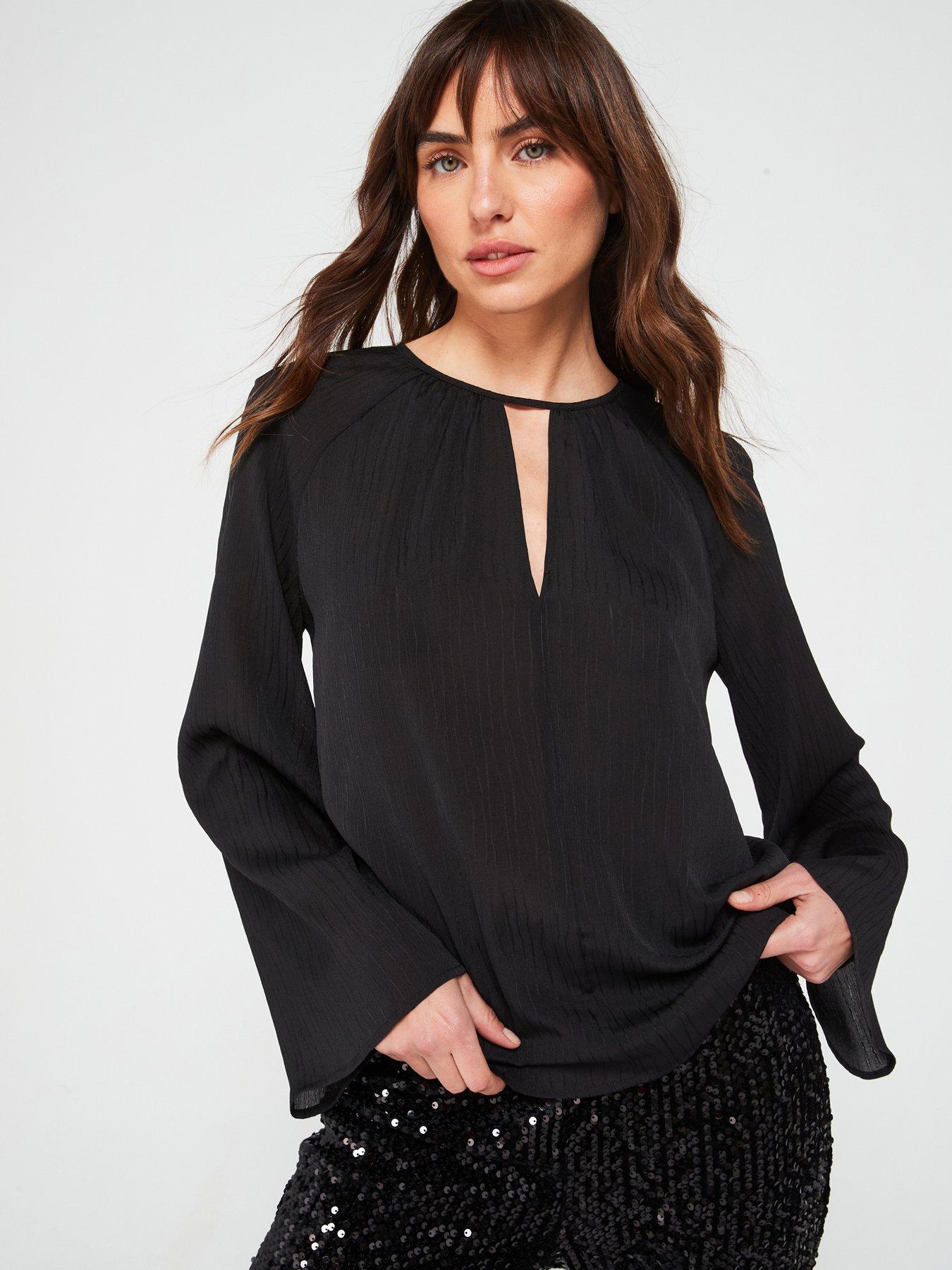 v-by-very-cut-out-detail-blouse-black